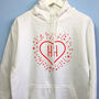 Personalised Heart Explosion Initials Hoodie, thumbnail 2 of 8
