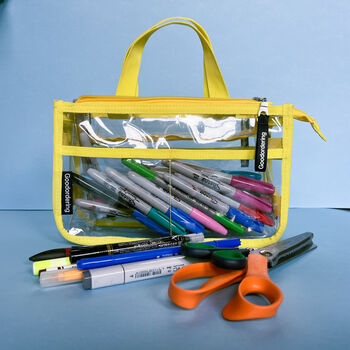 Clear Bag Organiser Neon Yellow Stadium Cross Body Bag, 2 of 8