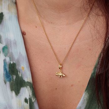 18ct Gold Triceratops Dinosaur Charm Necklace, 3 of 6
