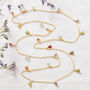 Multi Gemstone Gold Plated Silver Chain Long Necklace, thumbnail 1 of 12