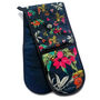 Cherry Blossom Navy Floral Double Oven Mitt, thumbnail 2 of 11