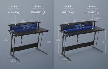 Gaming Desk With LED Lights Built In Power Outlets, 2 of 7