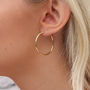18ct Rose Or Yellow Gold Plated Large Hoop Earrings, thumbnail 1 of 7