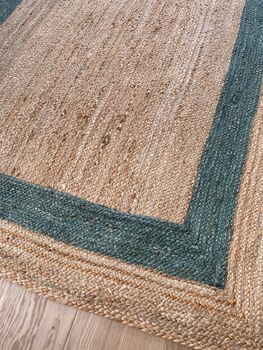 Green Border Jute Rug, 2 of 3