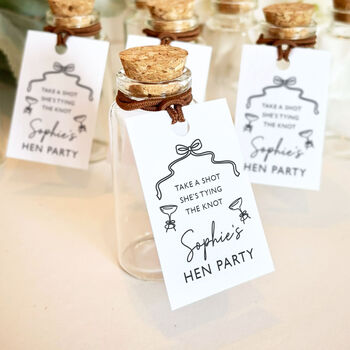 Pearls And Prosecco Hen Party Favours Personalised Shot Bottle Party Bag Filler, 6 of 7