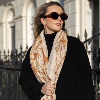 Jungle Animals Print Scarf In Personalised Gift Box, 8 of 8