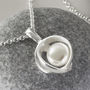 Sterling Silver Designer Round Pearl Necklace, thumbnail 1 of 5
