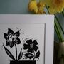 Personalised You And Me Birth Flowers Linocut Print, thumbnail 4 of 8