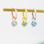 Detachable Birthstone Hoop Earrings In Sterling Silver, thumbnail 7 of 11