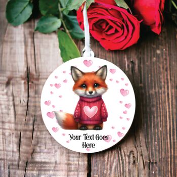 Personalised Fox Love Decoration B, 2 of 2