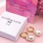 Large Pearl Hoop Earrings, thumbnail 3 of 5