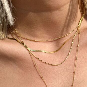 Six Beads Chain Necklace In Sterling Silver Gold Plated, 2 of 4
