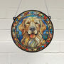 Golden Retriever Stained Glass Effect Suncatcher, thumbnail 1 of 3