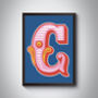 C Capital Letter Bold Carnival Circus Art Print, thumbnail 1 of 4