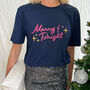 Merry And Bright T Shirt | Navy, thumbnail 1 of 2