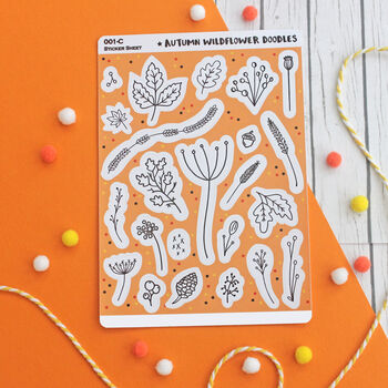 Seasonal Wildflower Doodles Sticker Sheets, 4 of 9