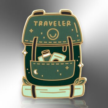 Traveller Backpack Hard Enamel Lapel Pin Badge, Camping Gifts, Gift For Travellers, Hikers And Gap Year Students, 3 of 8