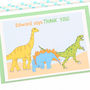 Dinosaurs Personalised Thank You Note Cards, thumbnail 1 of 3