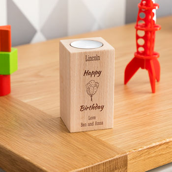 Personalised Happy Birthday Candle Holder Gift, 2 of 3