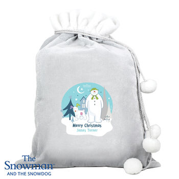 Personalised The Snowman And The Snowdog Christmas Sack, 3 of 3