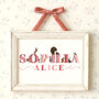 Personalised Pink Woodland Animal Name Print, thumbnail 1 of 5