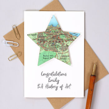 Personalised Graduation Congratulations Map Star Card, 3 of 4