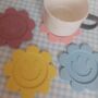 Set Of Two Retro Smiley Flower Coasters, thumbnail 1 of 3
