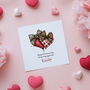 Leopard And Plaid Hearts Personalised Valentine's Day Card, thumbnail 3 of 4