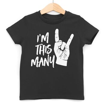 Rock Salute I'm This Many Two Kids T Shirt, 3 of 7