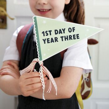 Personalised First Day Of Nursery Flag Card, 5 of 12