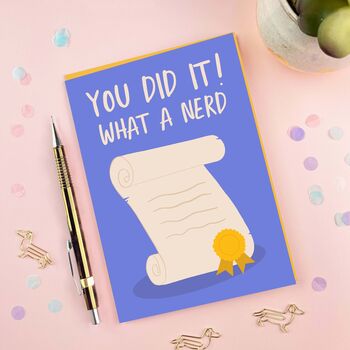 What A Nerd | Exams Congratulations Card, 3 of 3
