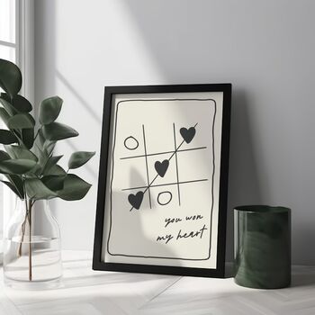 You Won My Heart Print | Valentine's Day Gift, 3 of 3