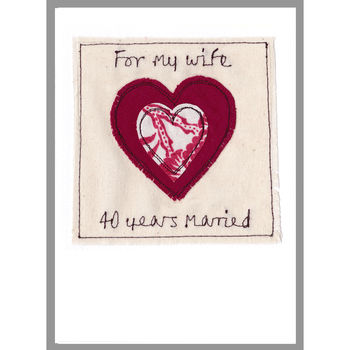 Personalised Ruby 40th Wedding Anniversary Card, 3 of 12