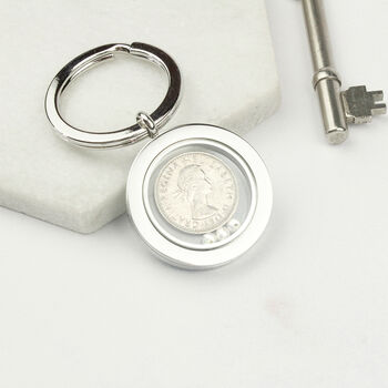 Something Old, New, Borrowed, Blue Bridal Sixpence Keyring, 9 of 12