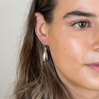 Sterling Silver Polished Teardrop Necklace, 6 of 6