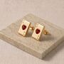Fun Earrings Playing Cards Ace 18k Gold Plated, thumbnail 1 of 3