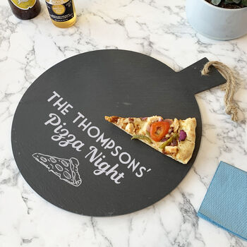 Personalised Slate Pizza Slice Board, 2 of 5