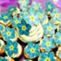 Forget Me Nots, Blue Flower. Dementia Coffee Morning. Cake Sale Pre Cut Edible X24 Cake Cupcake Decoration, thumbnail 3 of 4