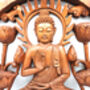 Buddha And Lotus Carved Wood Wall Panel 40cm, thumbnail 3 of 5