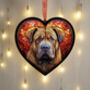 Shar Pei Stained Glass Effect Heart Suncatcher, thumbnail 3 of 5