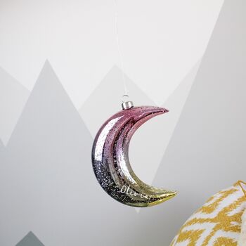 Rainbow Ombre Personalised LED Hanging Moon Light, 2 of 12