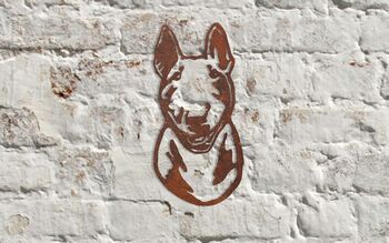 Metal Dog In Ring Garden Sculpture Wall Art, 5 of 10