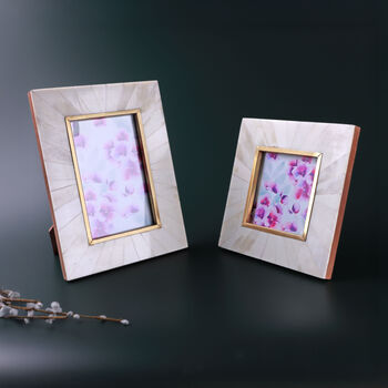 G Decor Profondo Crema Handcrafted Horn Bone And Brass Photo Frame, 4 of 4