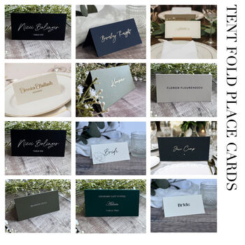 Wedding Table Personalised Guests Place Card Real Metallic Foil, 9 of 9