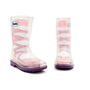 Squelch Transparent Wellies And Three Sock Set Stripe, thumbnail 5 of 7