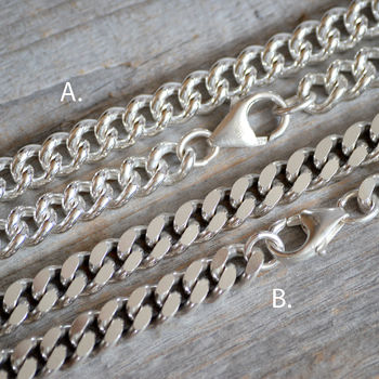 Sterling Silver Chain For Man, Curb Chain For Man, 3 of 7