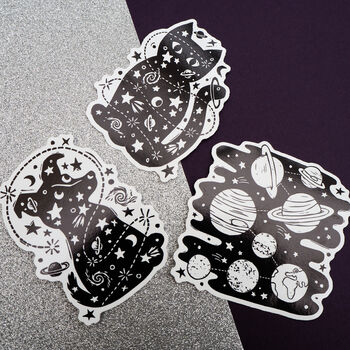 Three Space Animal Sci Fi Vinyl Stickers, 4 of 4