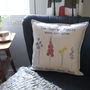 Personalised Watercolour Flowers Family Cushion, thumbnail 2 of 5