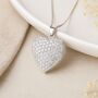 Personalised Sterling Silver Sparkling Heart Photo Locket Necklace, thumbnail 1 of 6