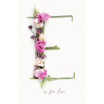 Personalised Floral Initial Letter Print, 3 of 7